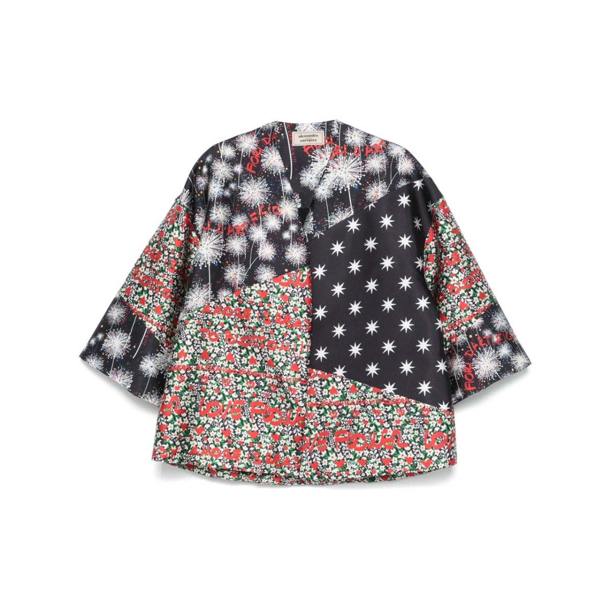 mix-print jacket
