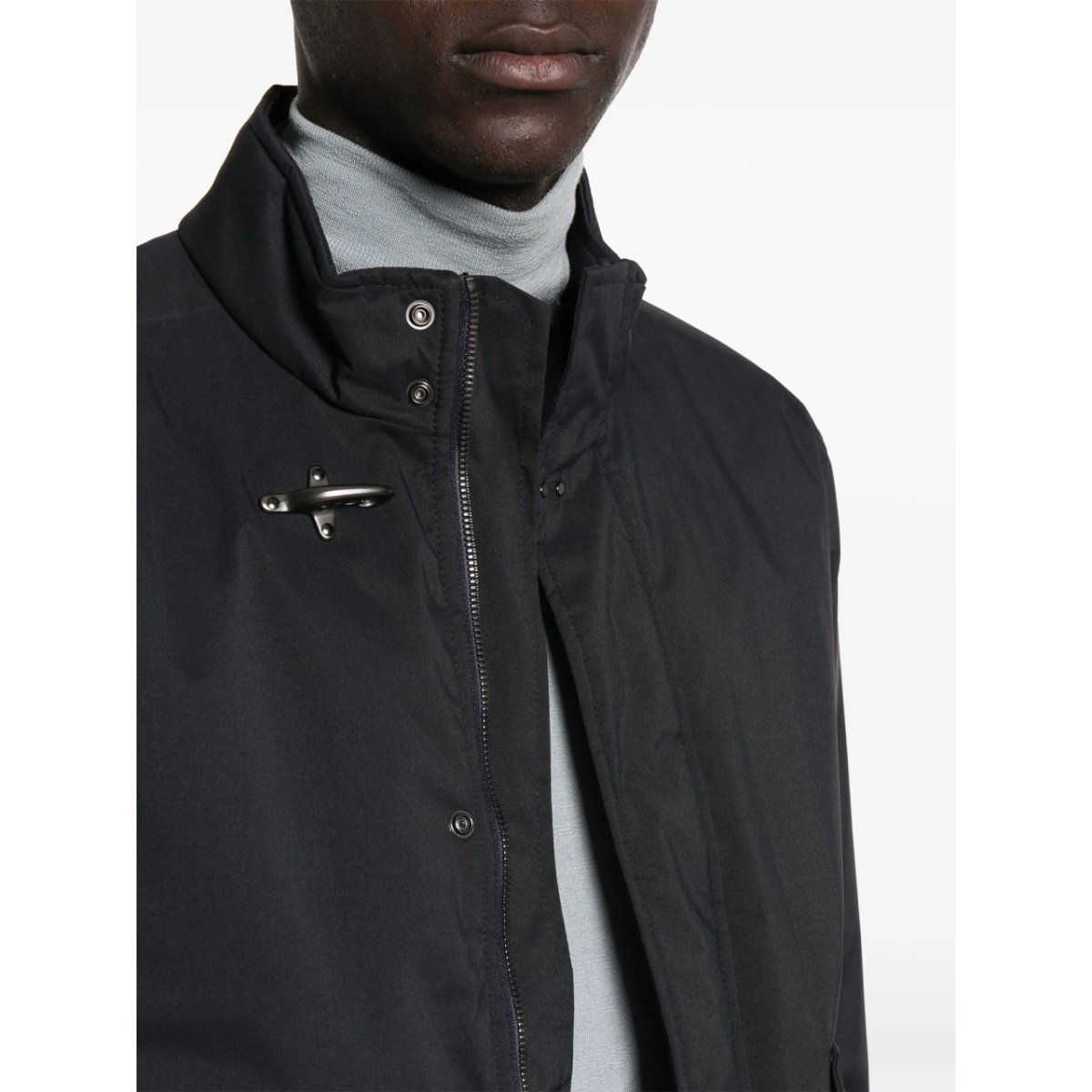 mock-neck zip-up bomber jacket - Img 5