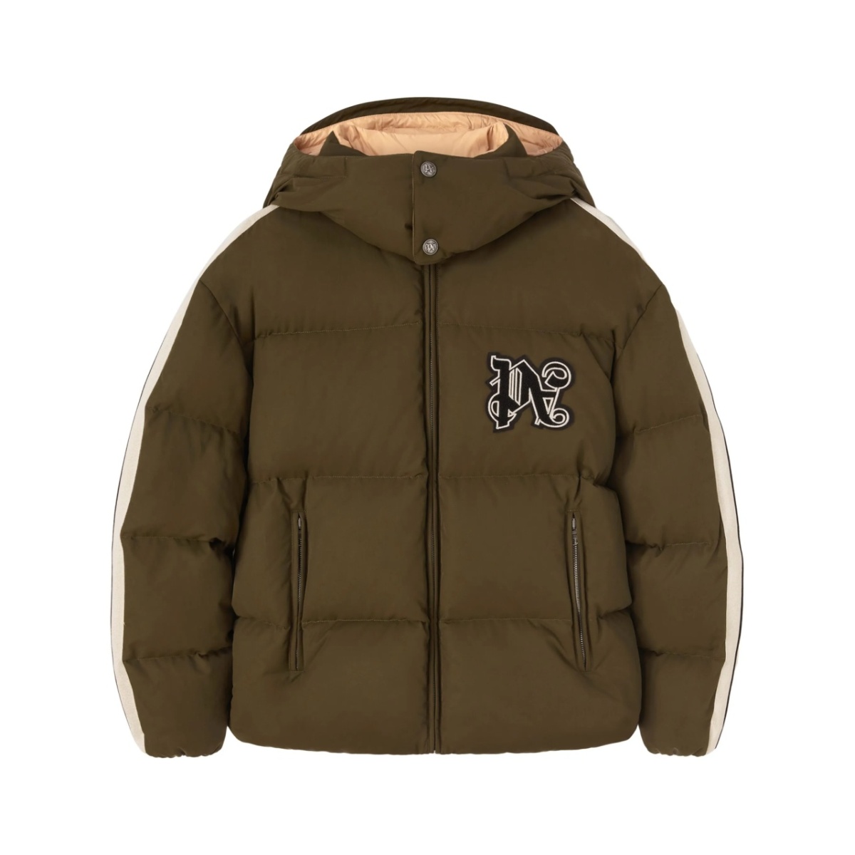 monogram down hooded jacket