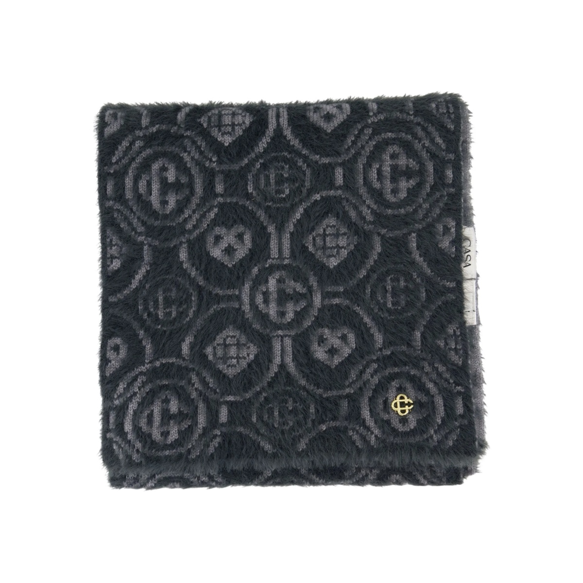 monogram-pattern scarf