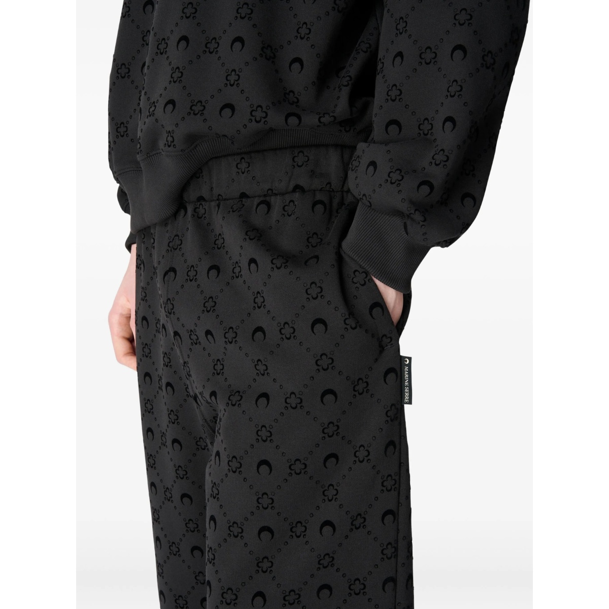 moonogram flocked fleece sweatshirt - Img 5