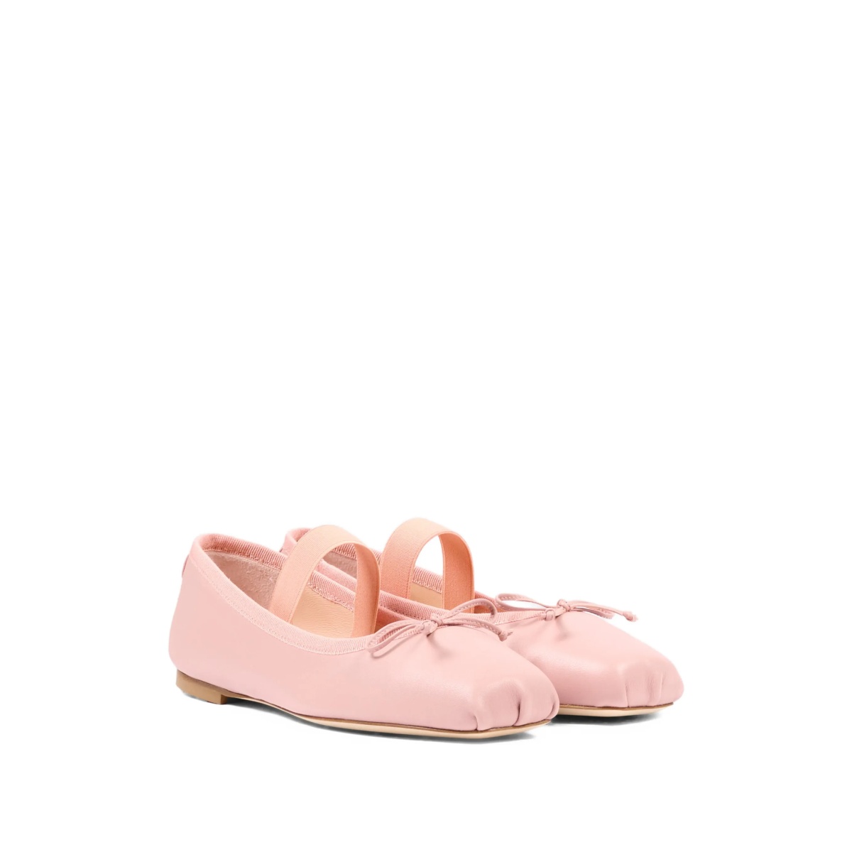 NAPPA LEATHER BALLET FLATS WITH GROS-GRAIN DETAIL - Img 2