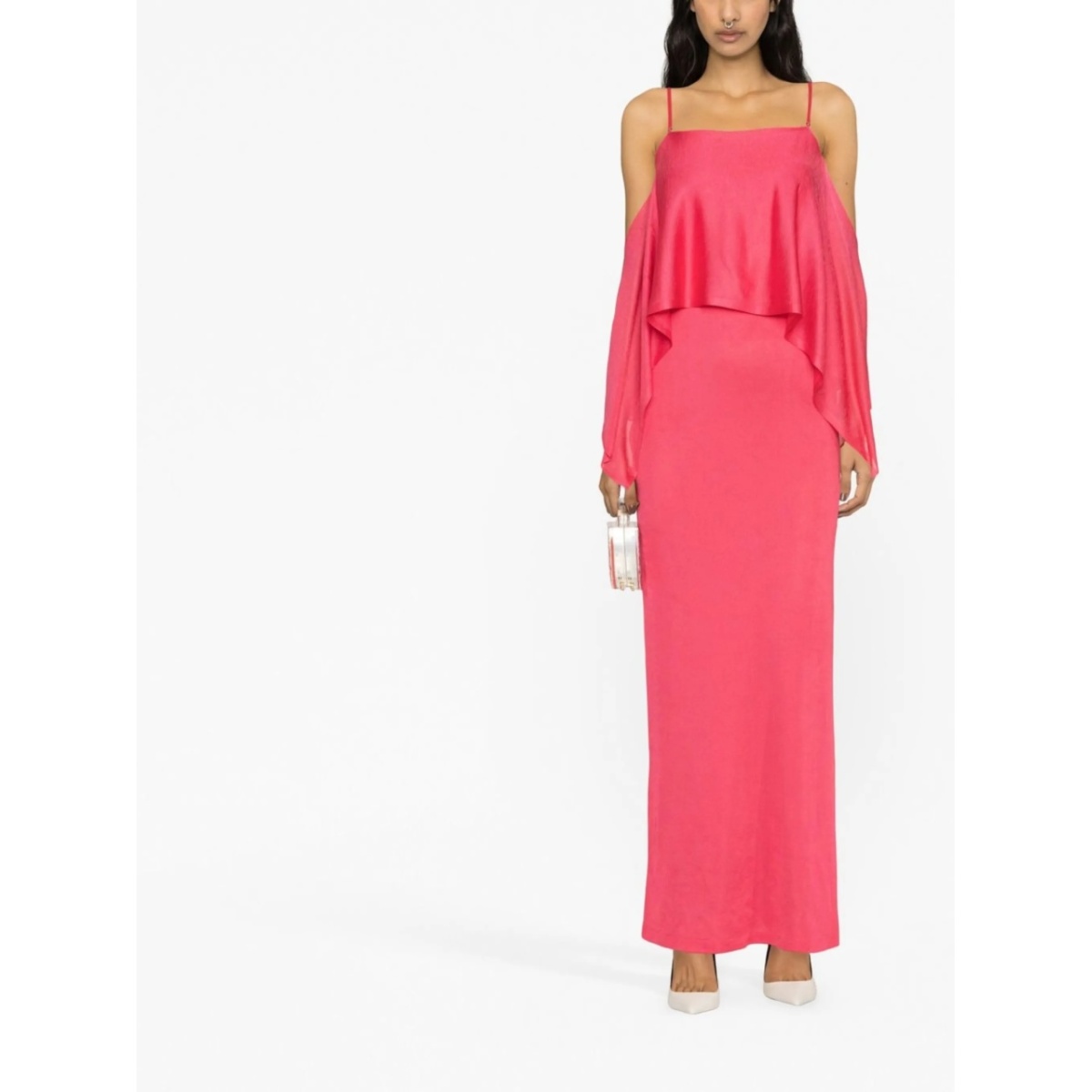 off-shoulder ruffle-detail dress - Img 4