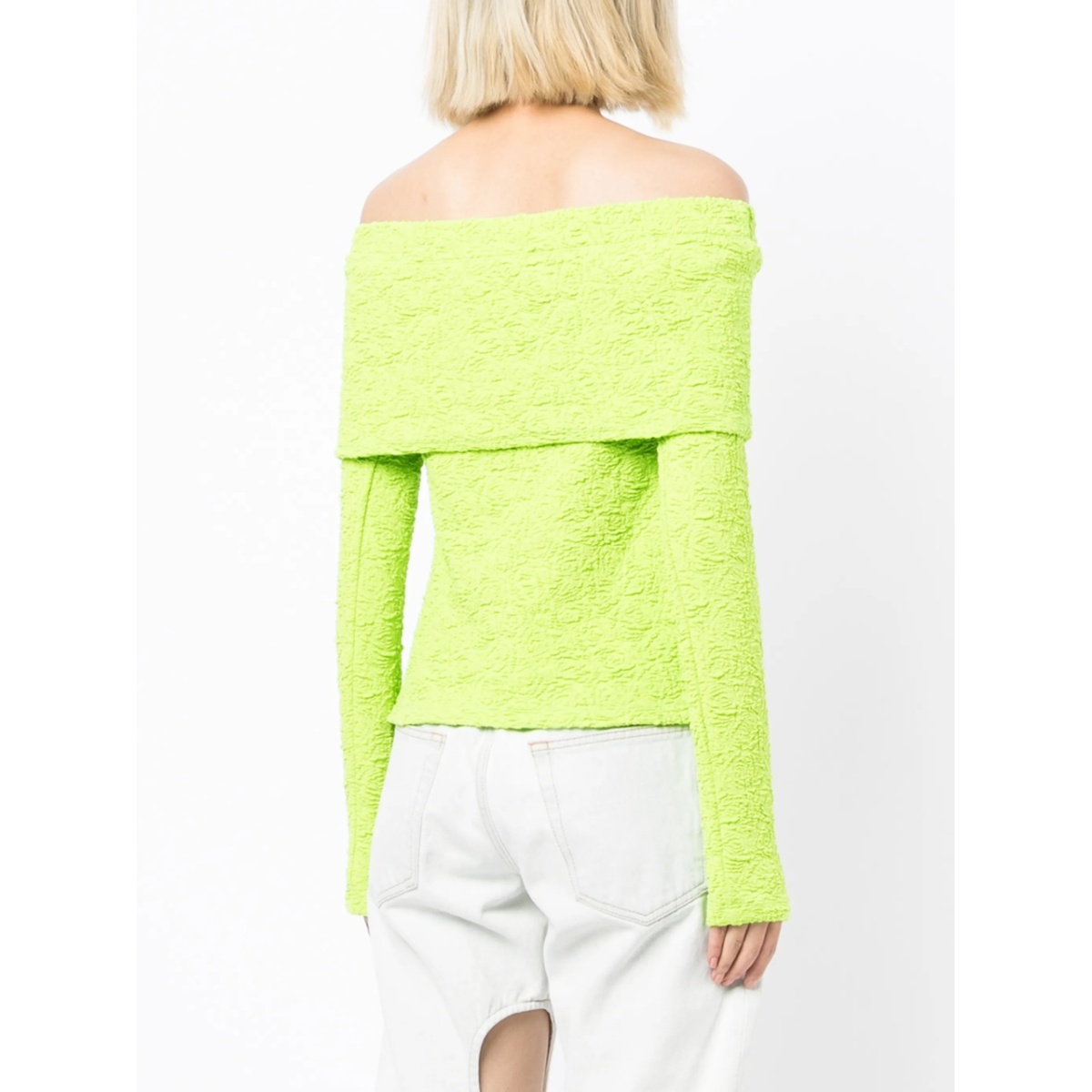 off-shoulder textured top - Img 4