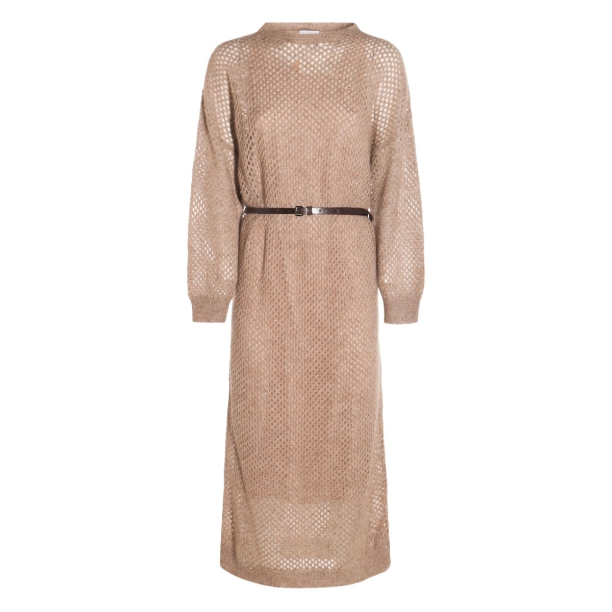open-knit midi dress