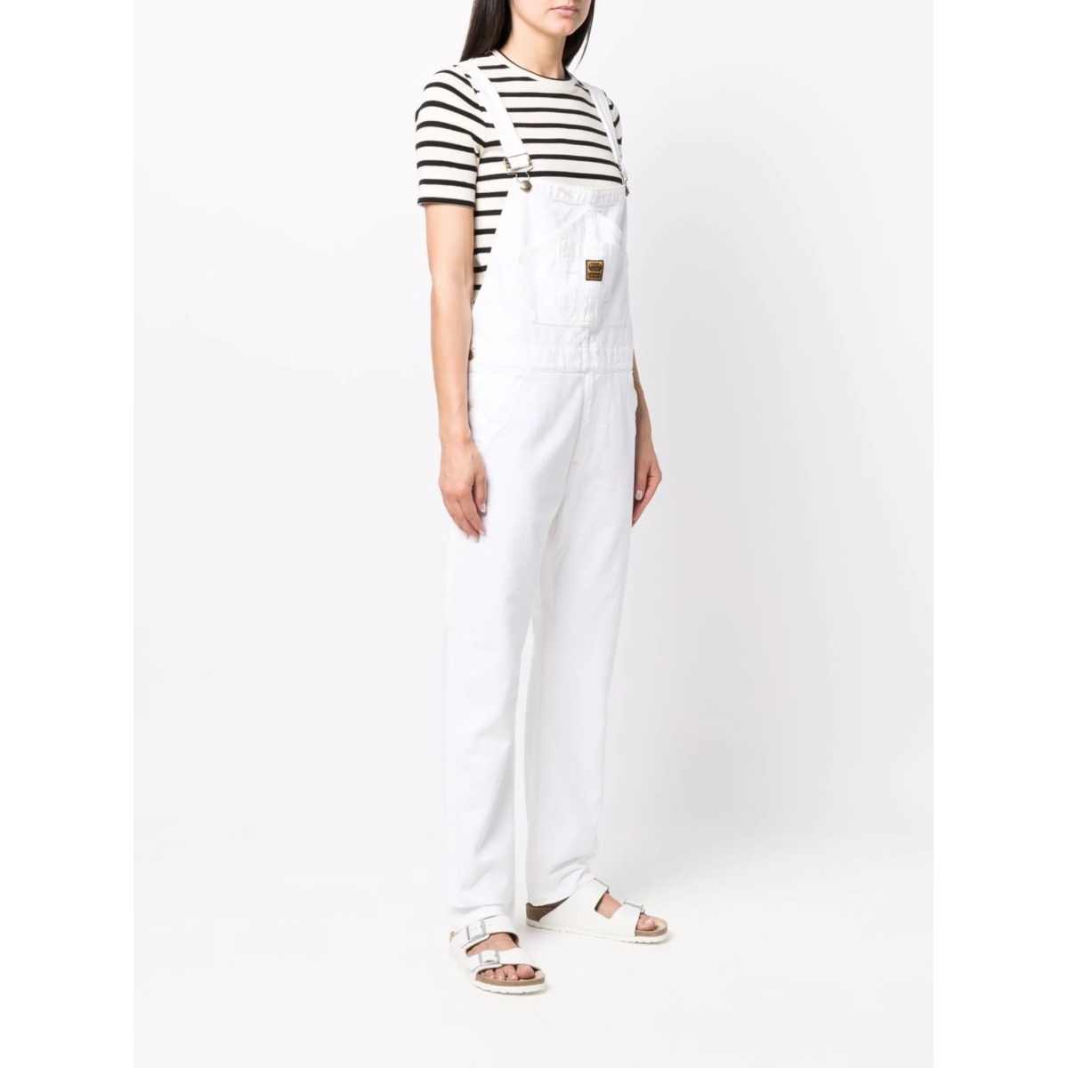 organic-cotton logo-patch dungarees - Img 3