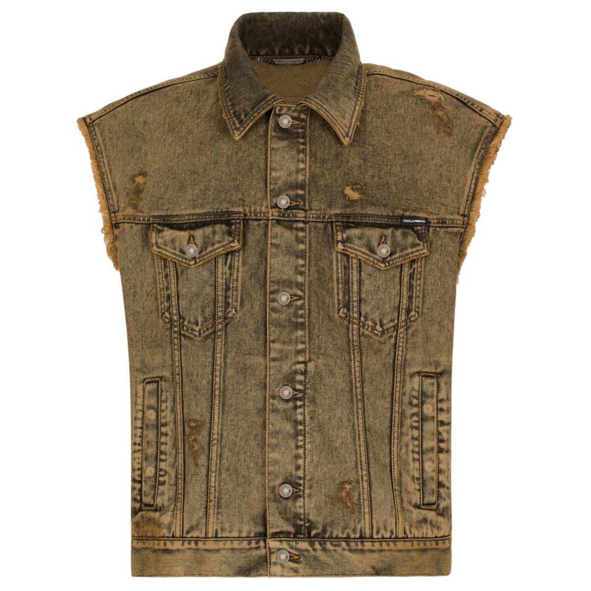 overdyed denim gilet