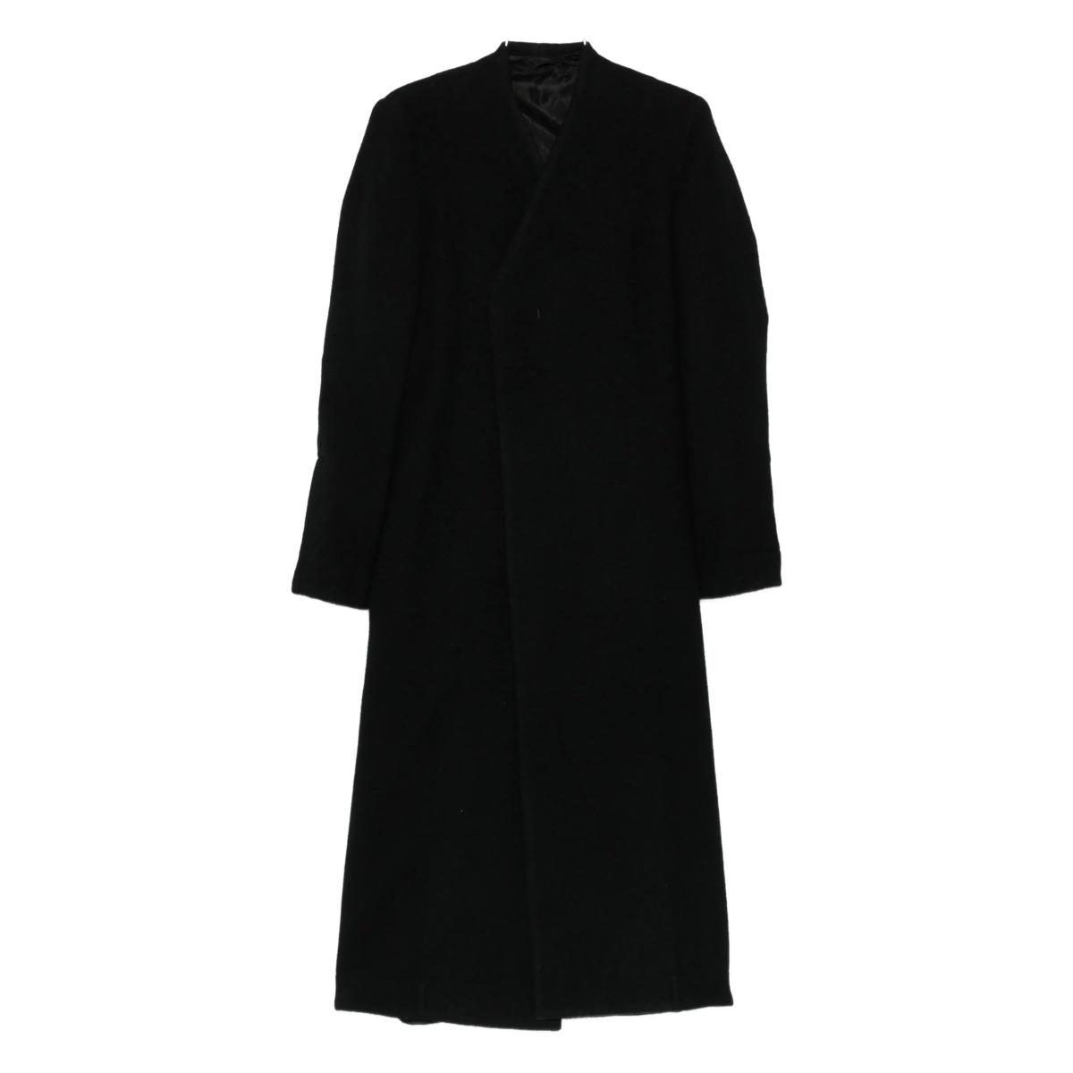 overlap-seam wool coat