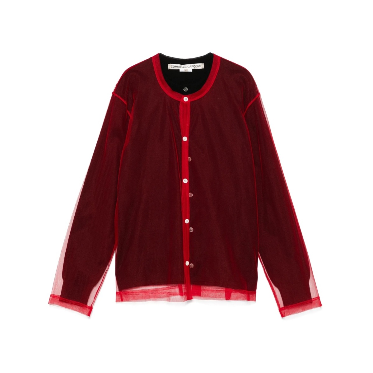 overlay-mesh cardigan