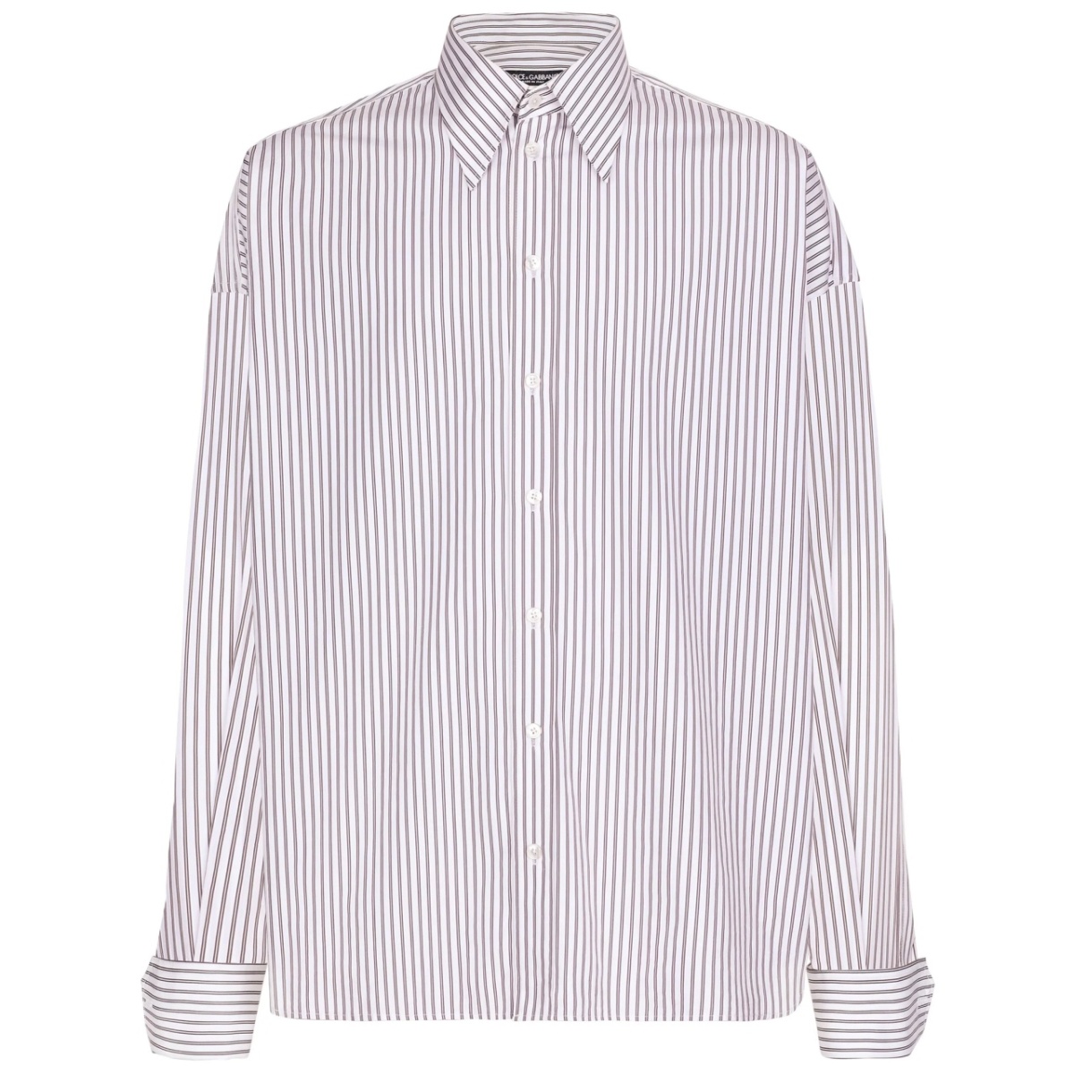 oversized striped cotton-poplin shirt