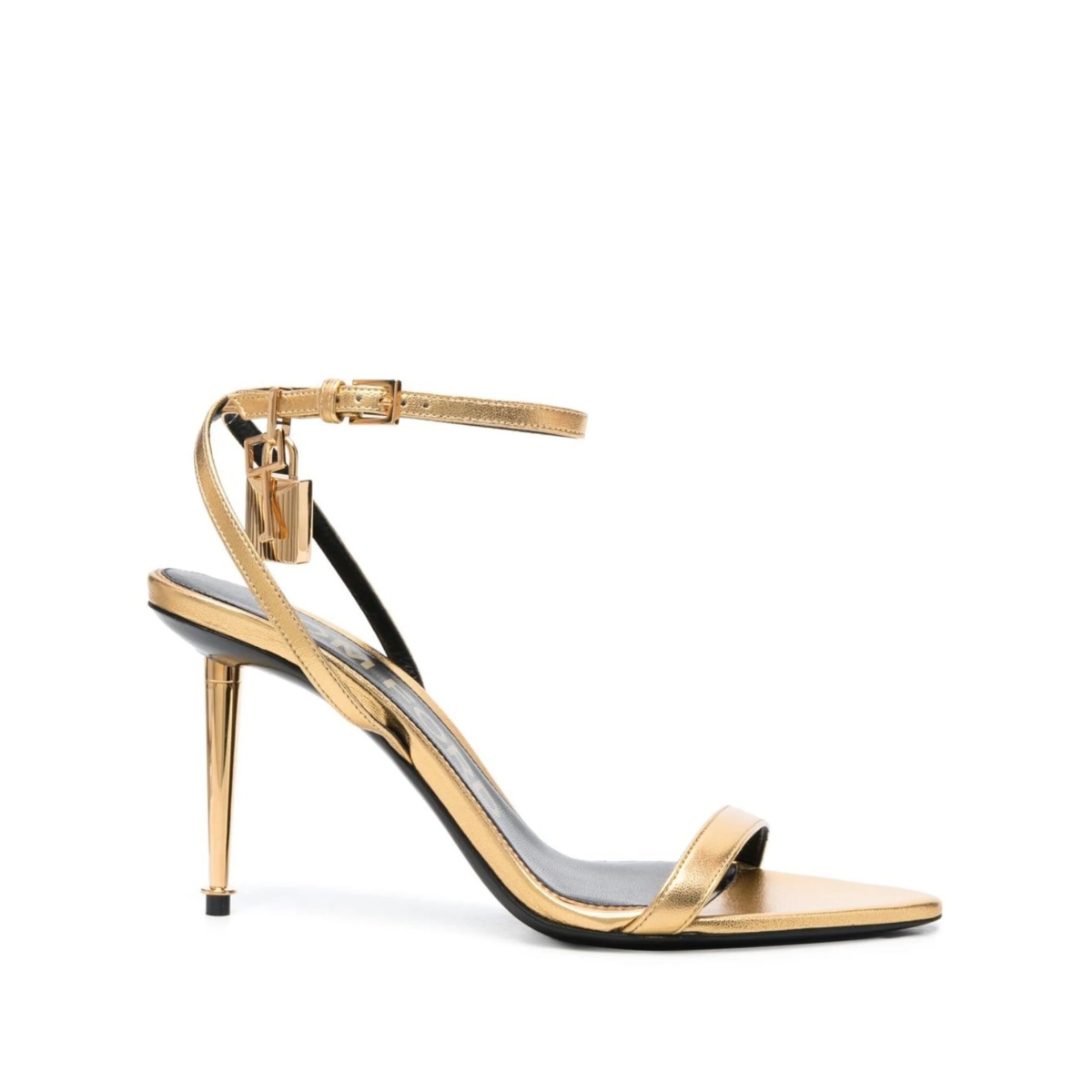 Padlock leather sandals