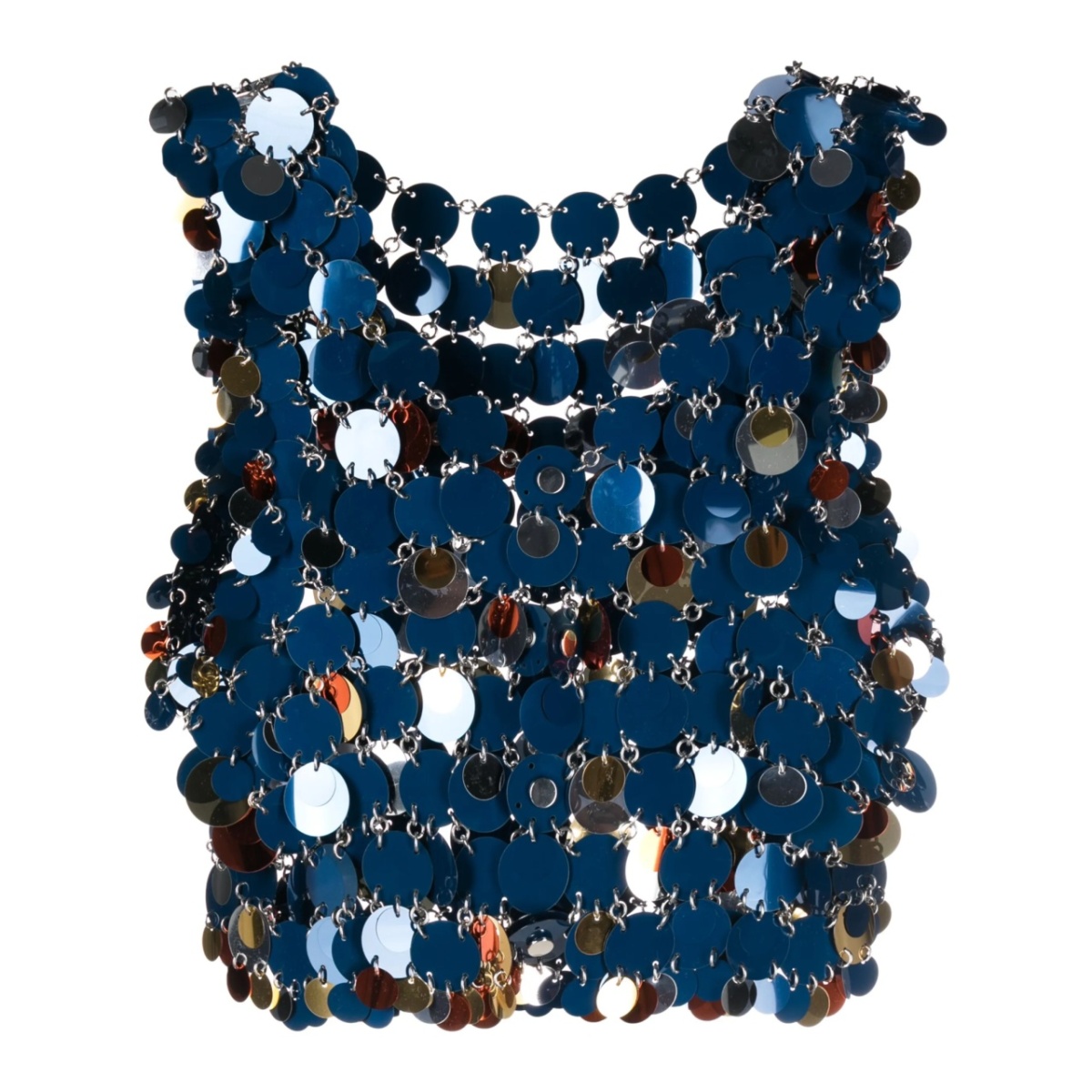 paillette-chainmail cropped top