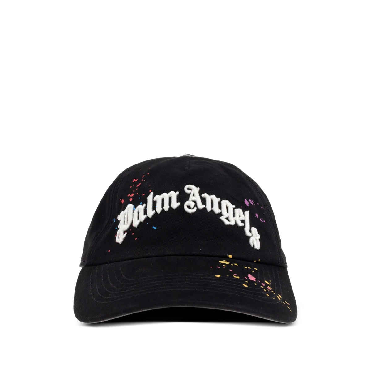 paint-splatter logo-embroidered cap