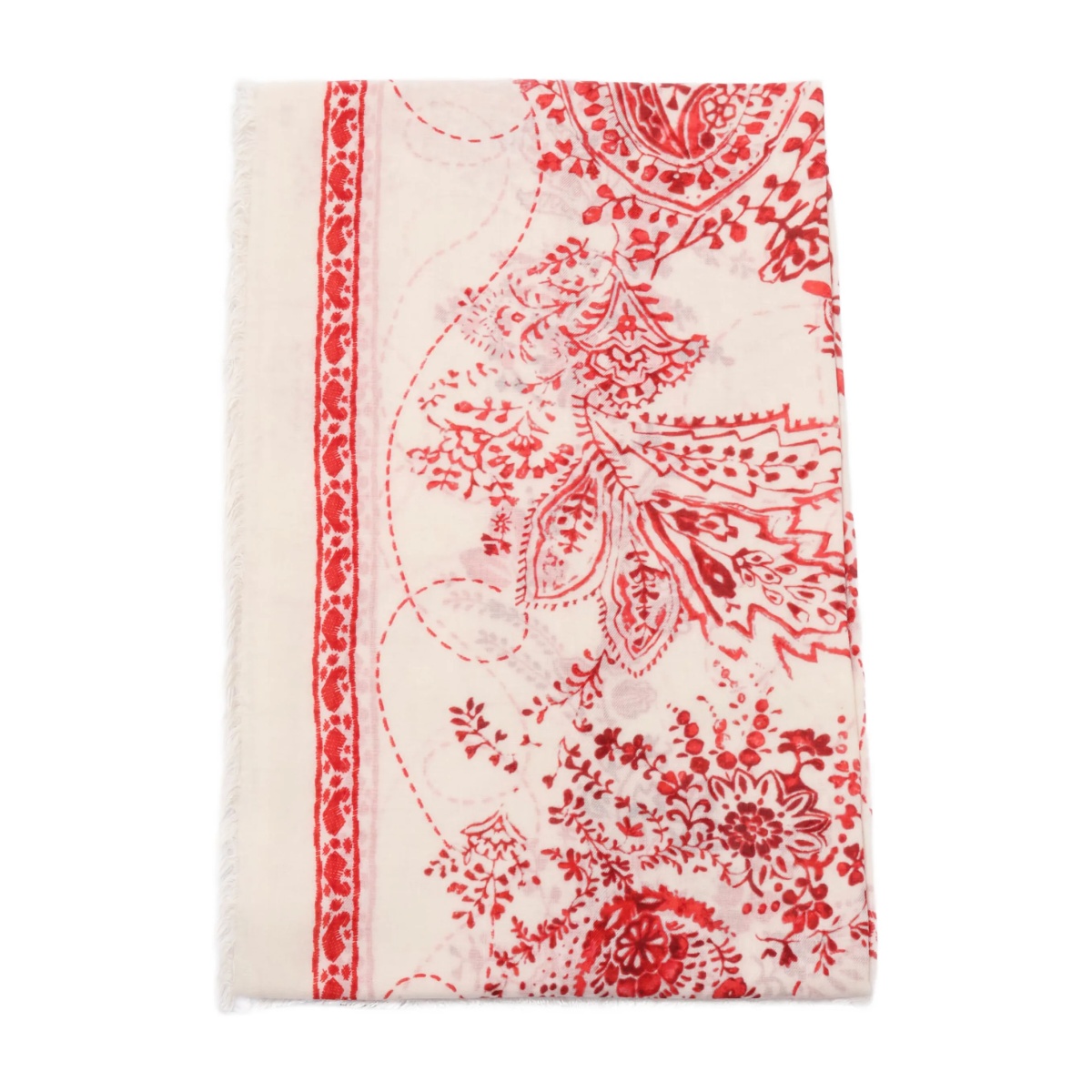 paisley-print border scarf
