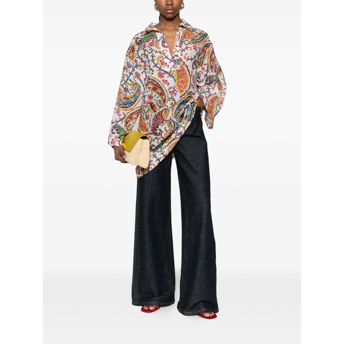 paisley V-neck blouses - Img 2