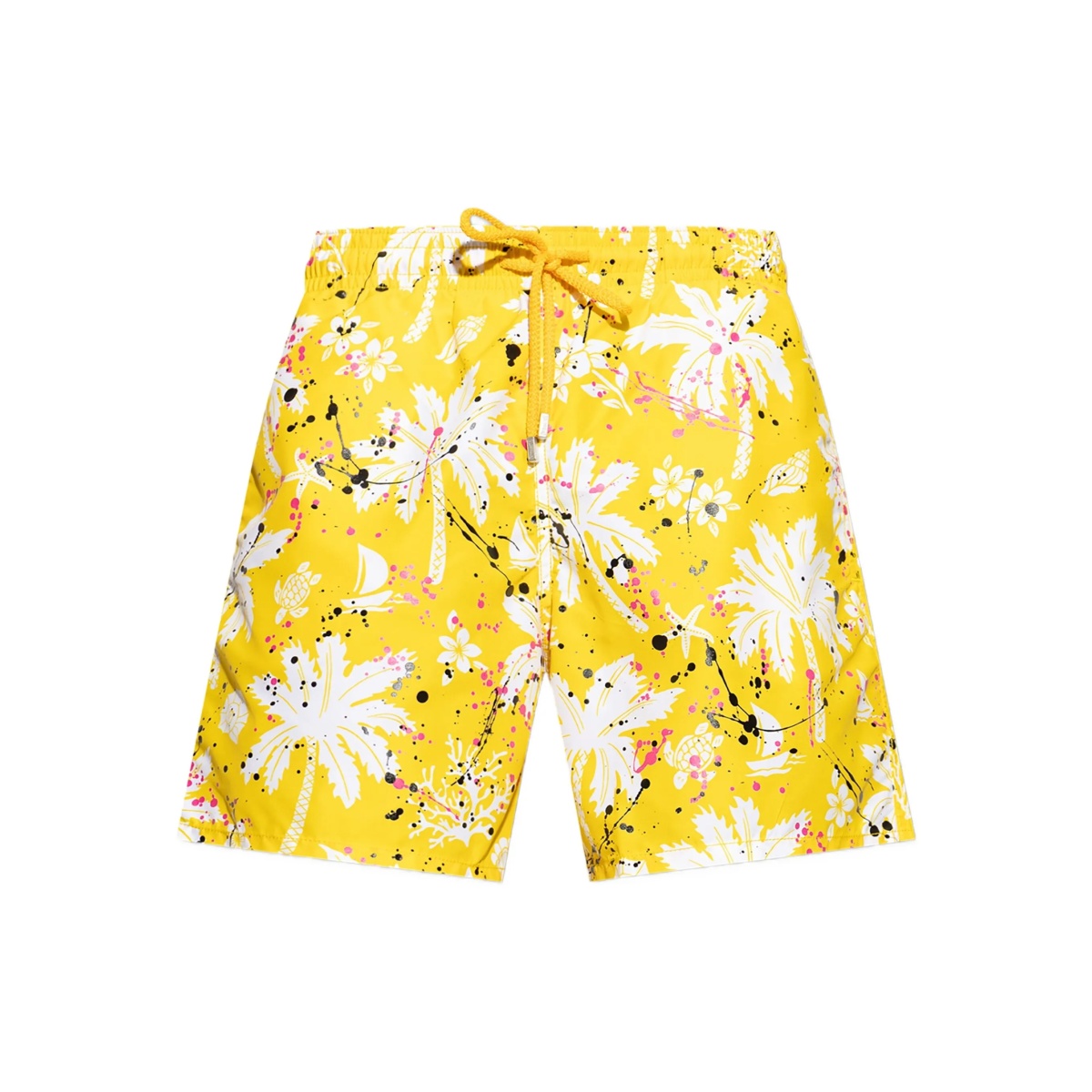 palm-tree swim shorts