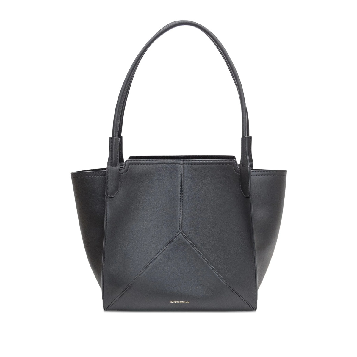 panelled leather tote bag