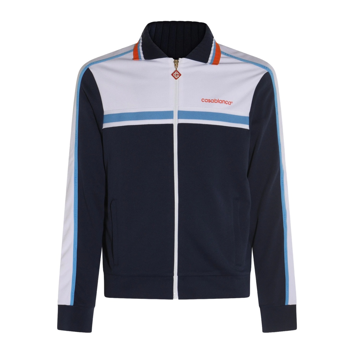 panelled zip-up jacket