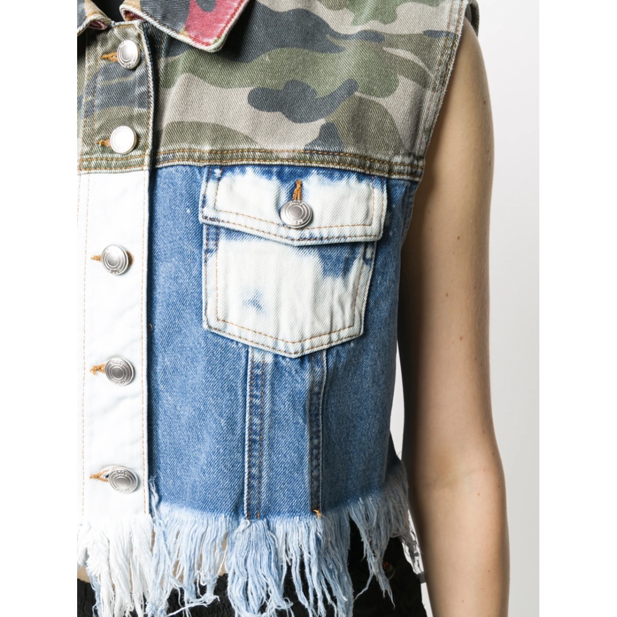 patchwork cropped vest - Img 5