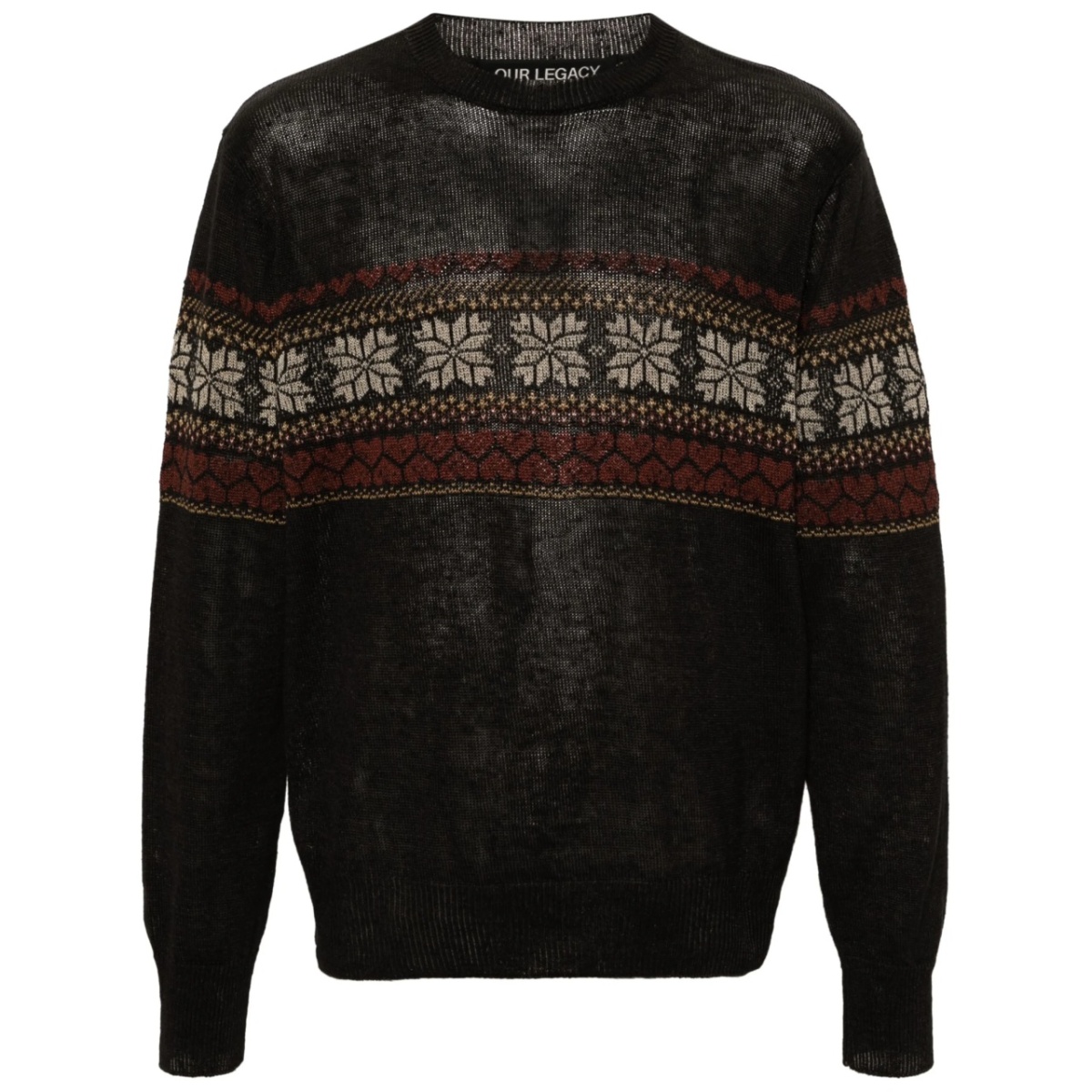 patterned intarsia-knit jumper