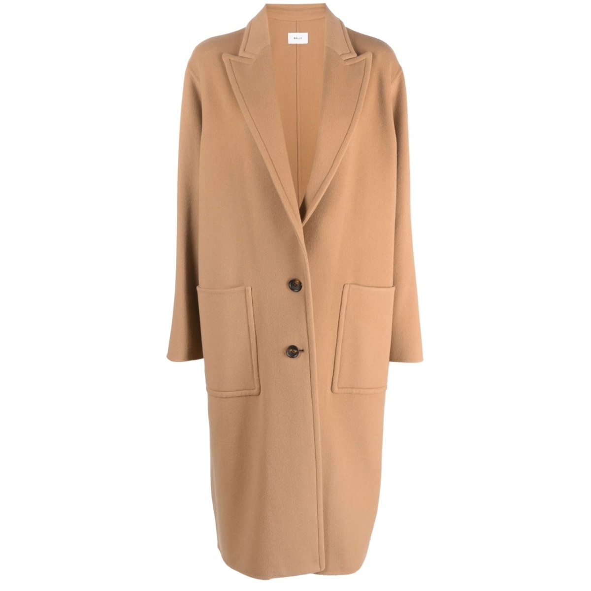 peak-lapel single-breasted coat