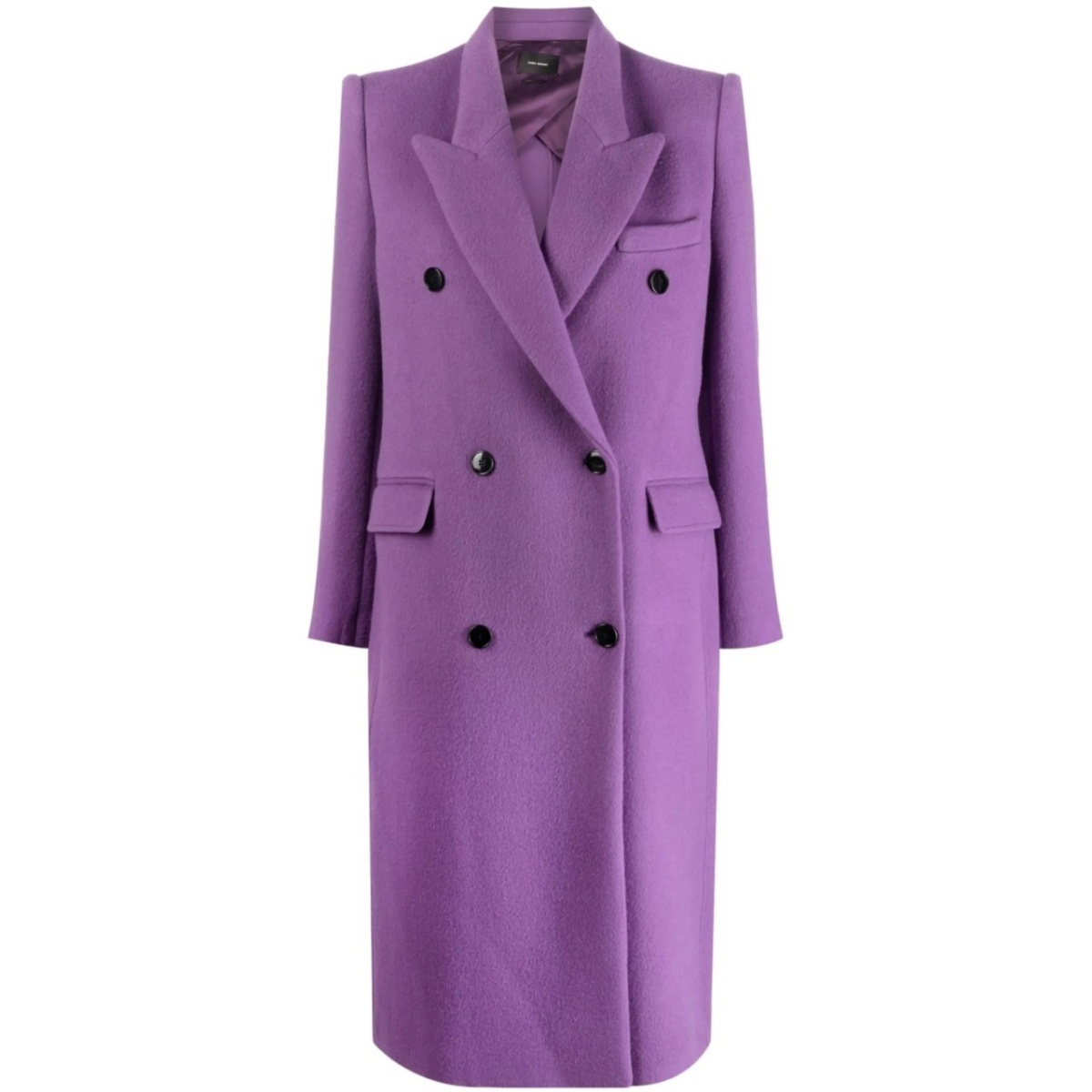 peak-lapels double-breasted coat