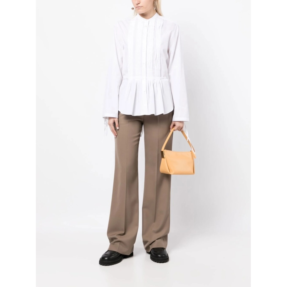 peplum button-up shirt - Img 2