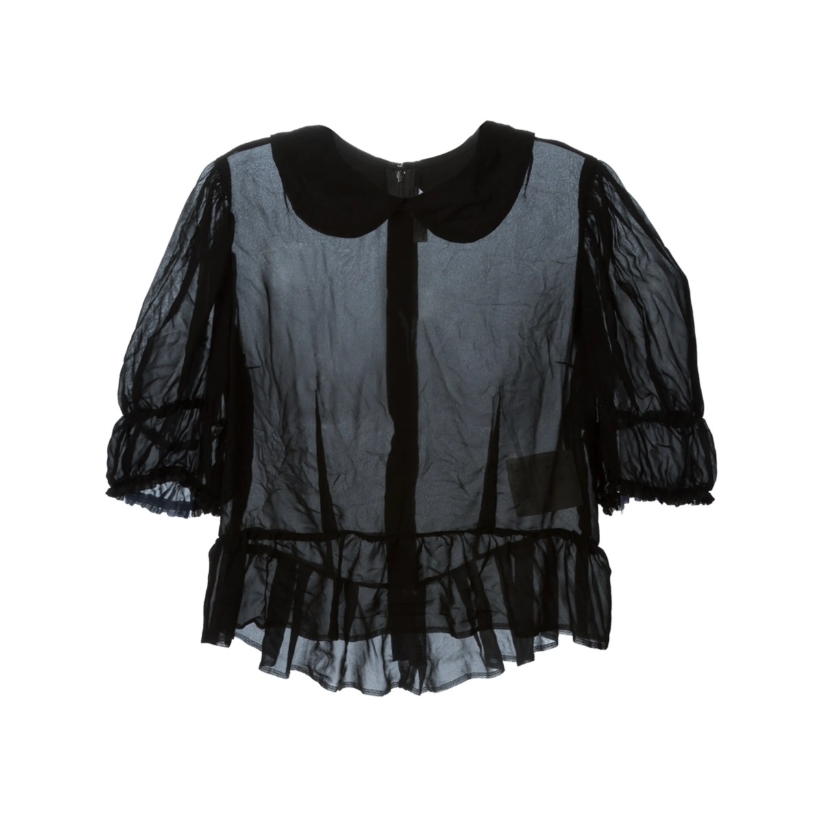 peter pan collar sheer blouse