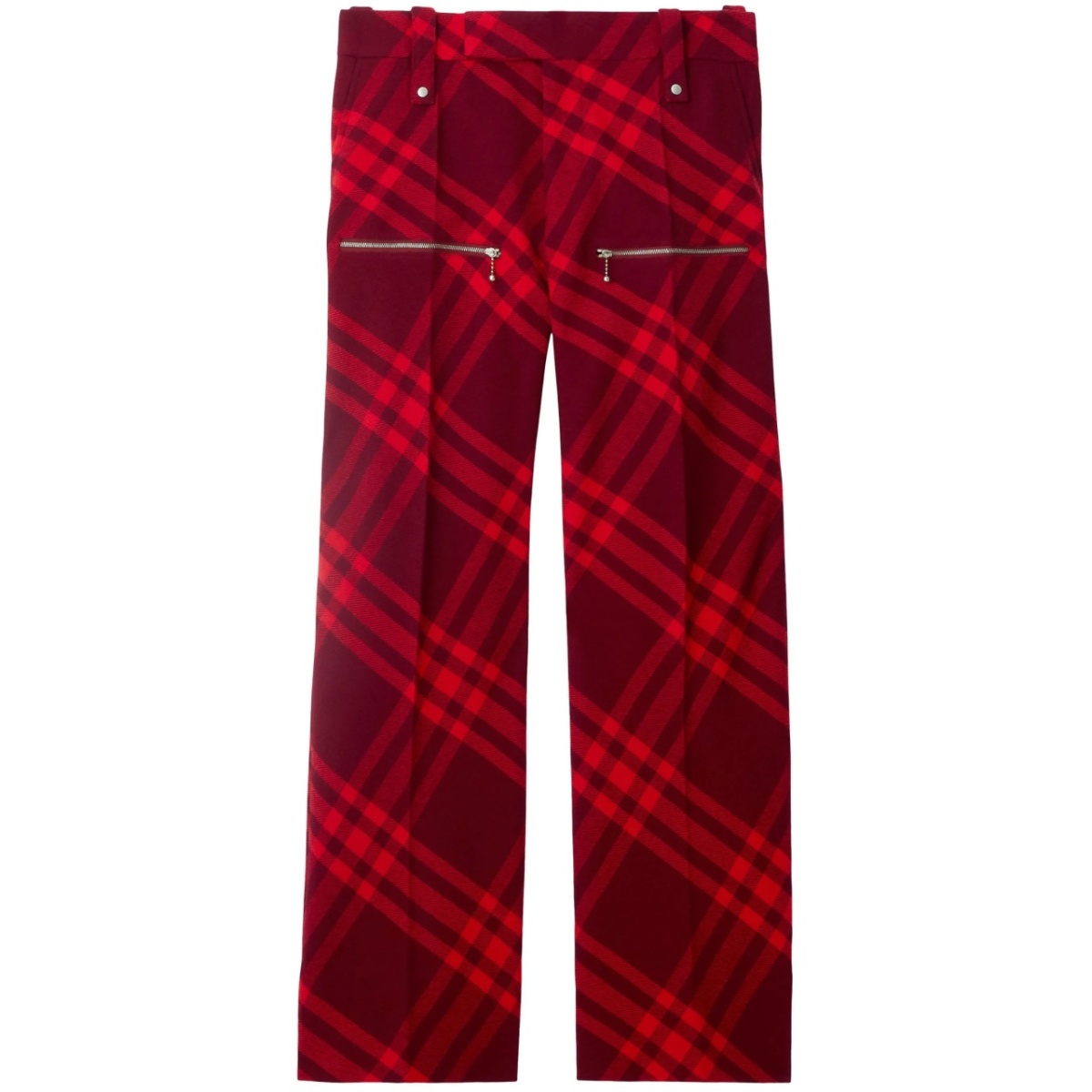 plaid-check wide-leg wool trousers