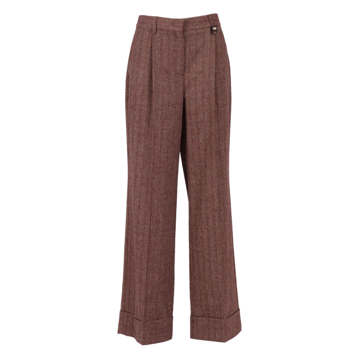 pleated herringbone trousers