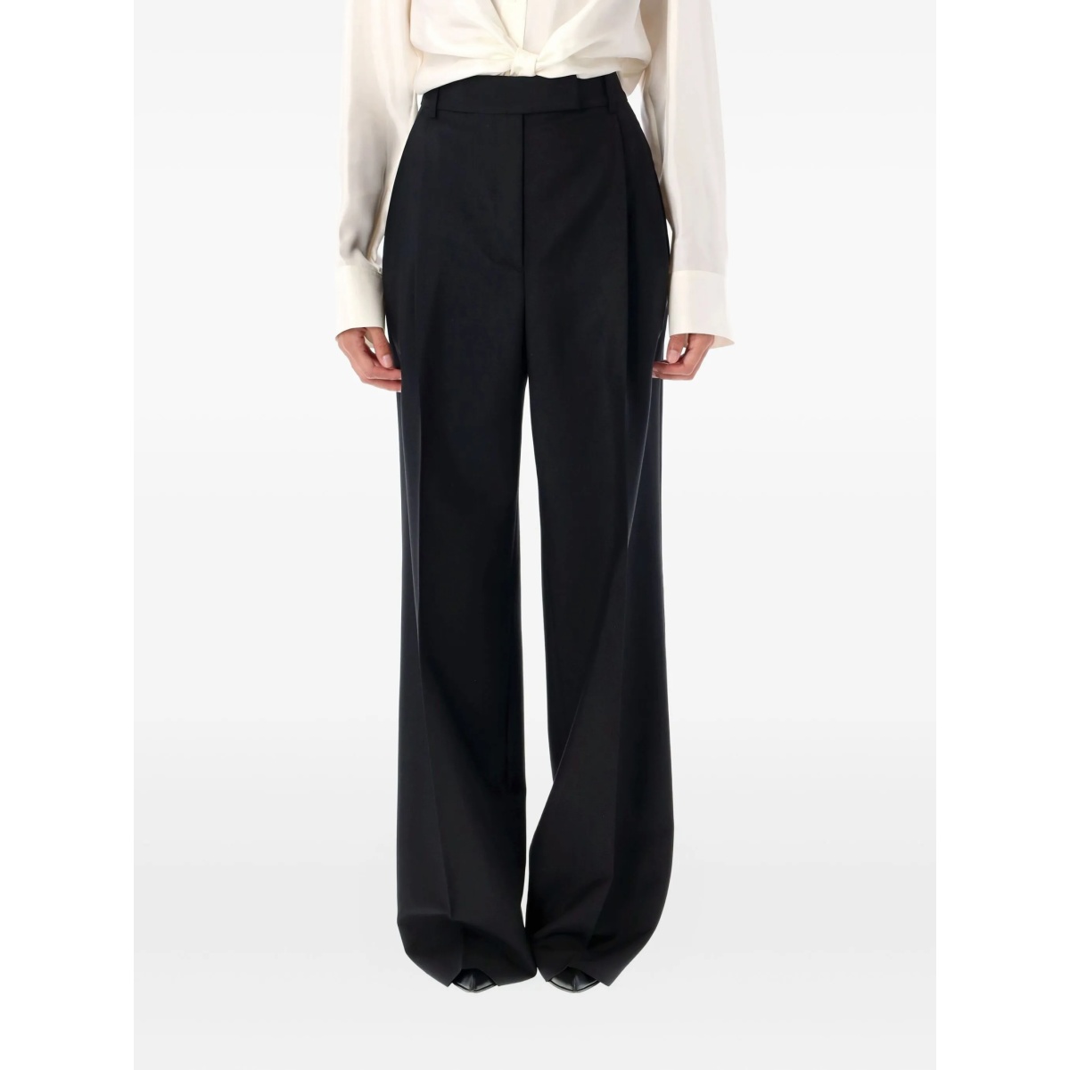 pleated tailored trousers