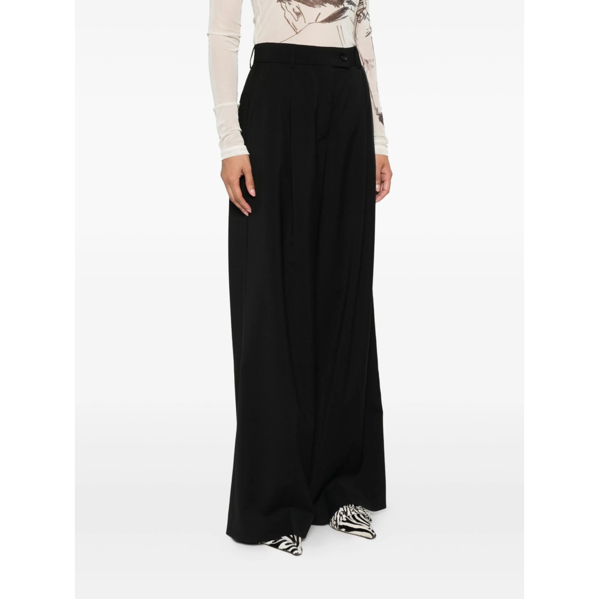 pleated wide-leg trousers - Img 3