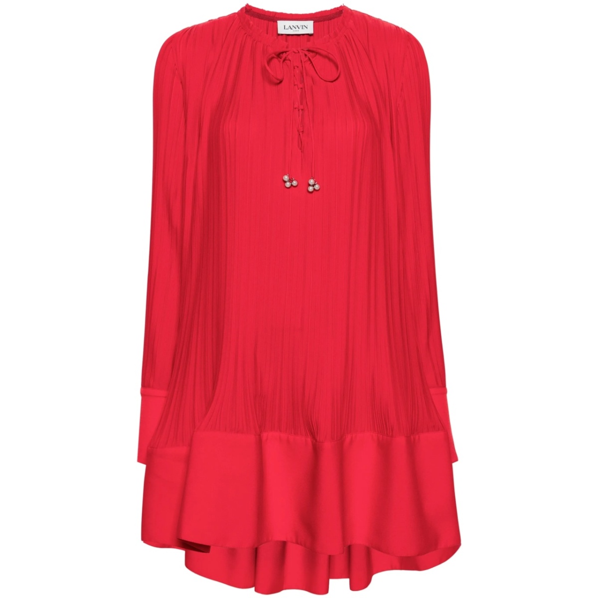 plissé-effect crepe minidress