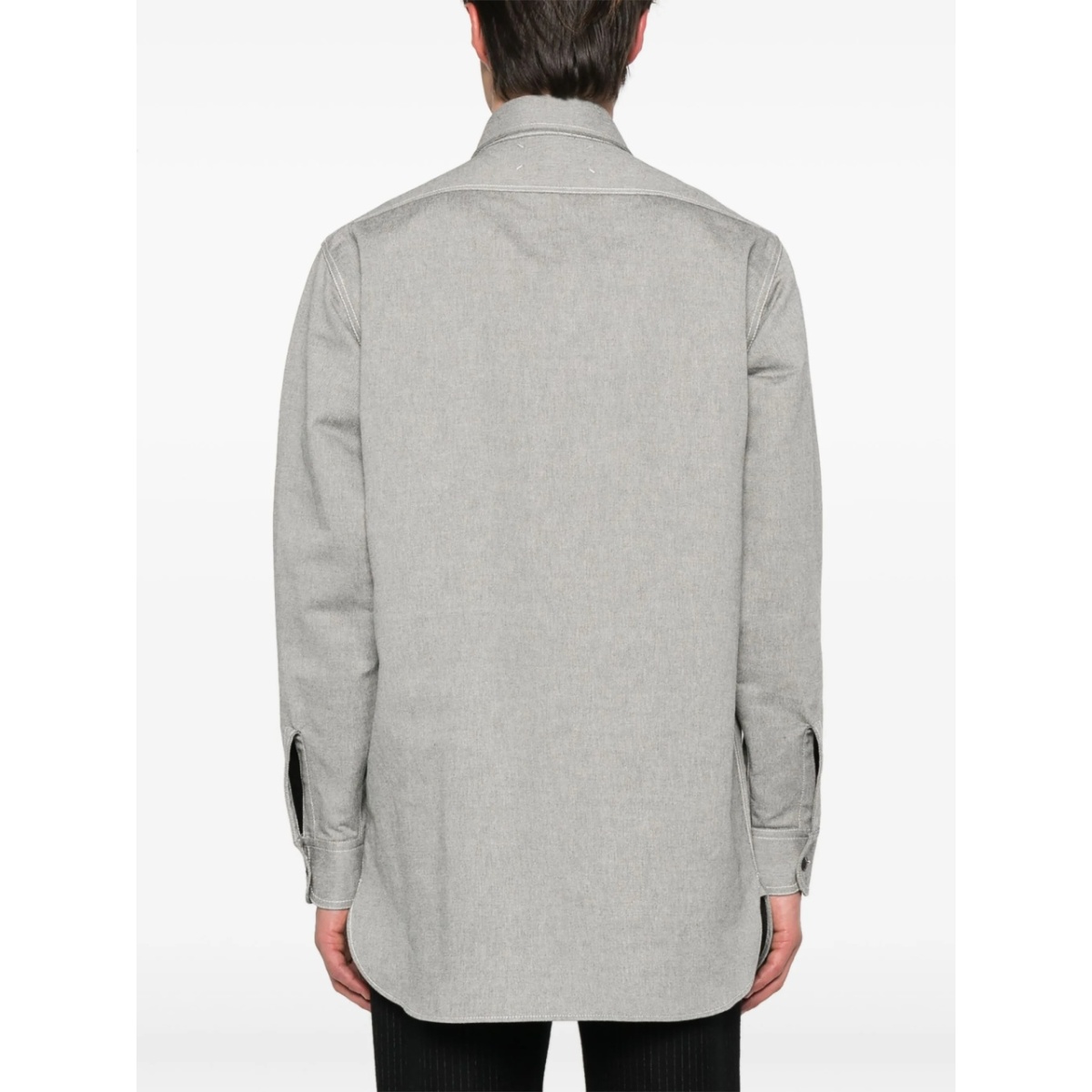 pointed-collar cotton shirt - Img 4