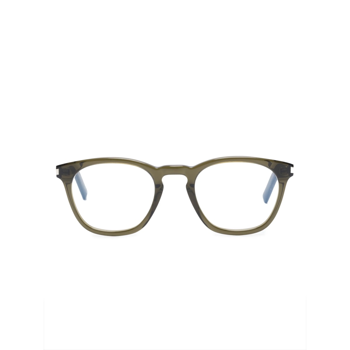 polished-effect round-frame glasses