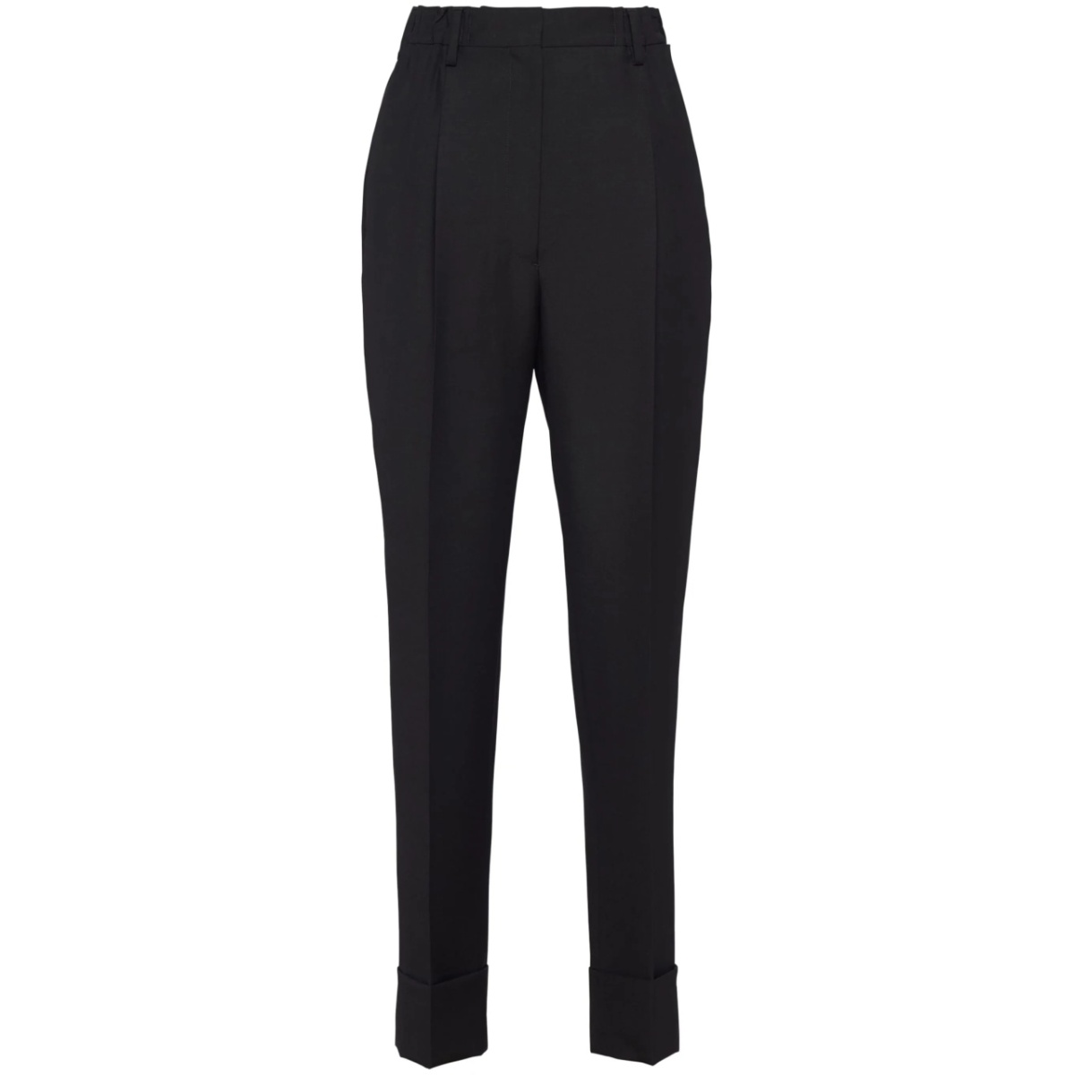 pressed-crease tailored trousers