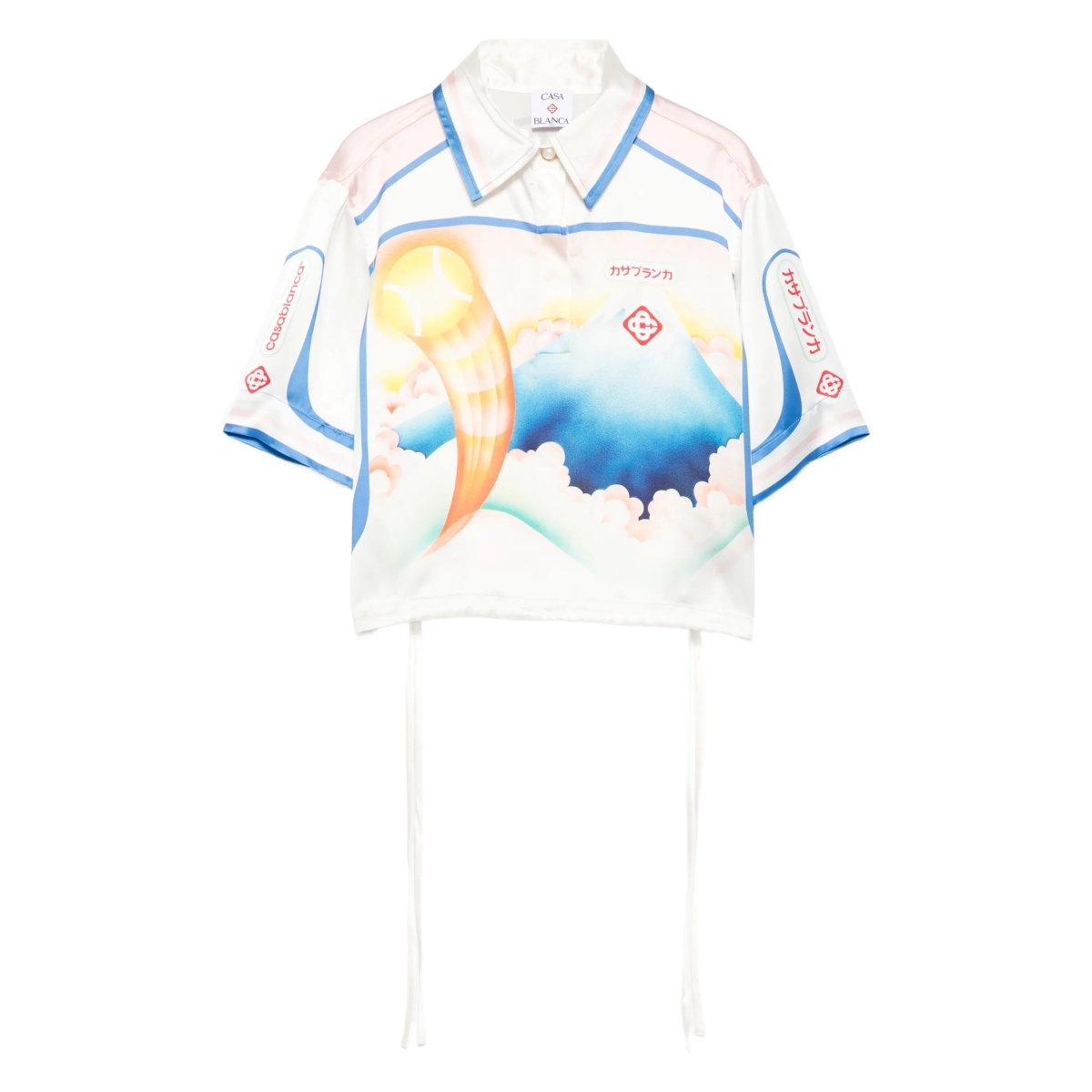 printed silk top
