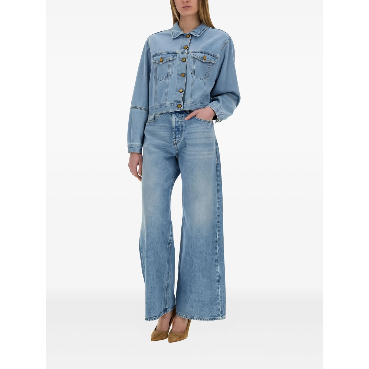 puffed-sleeve denim jacket - Img 2