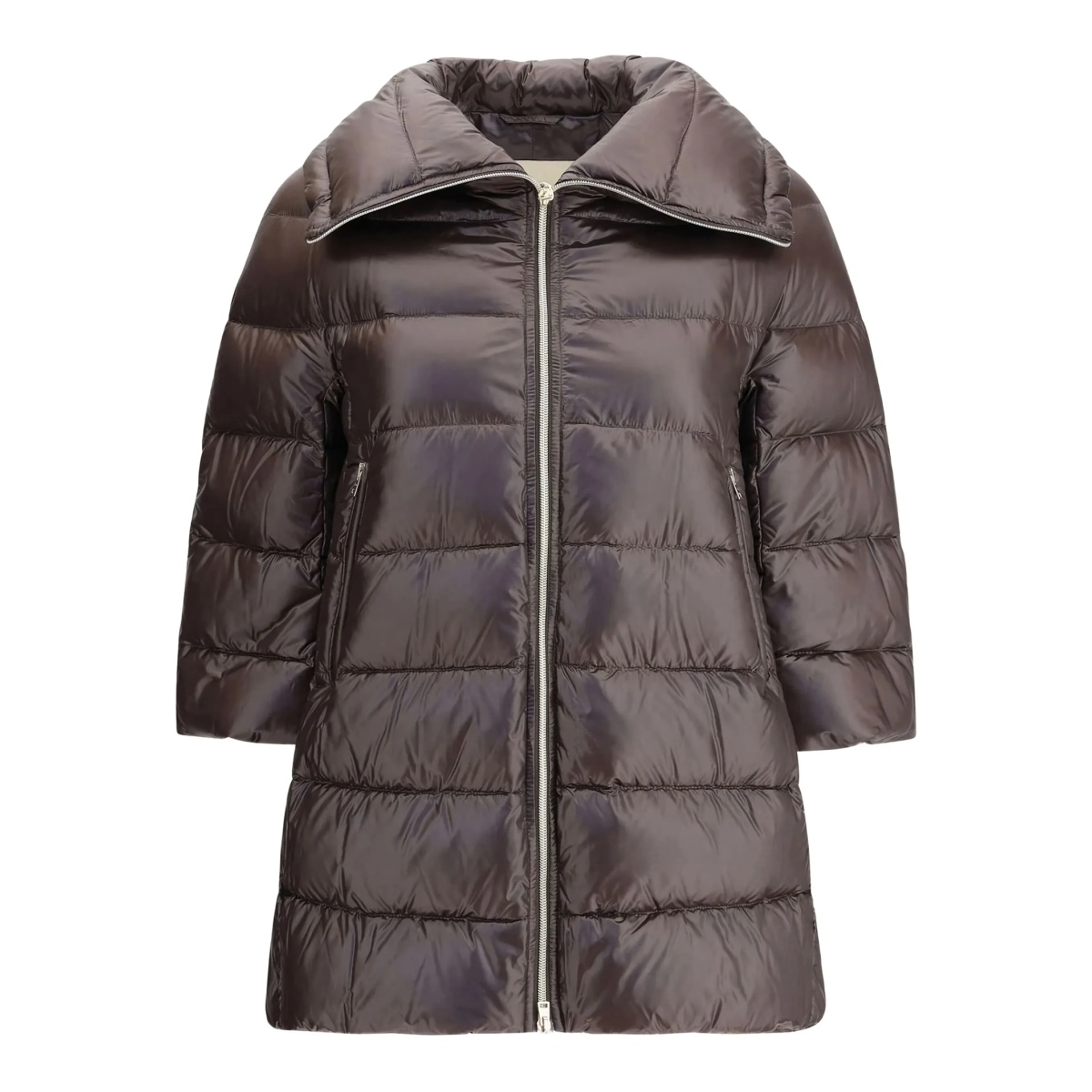 quilted high-collar coat