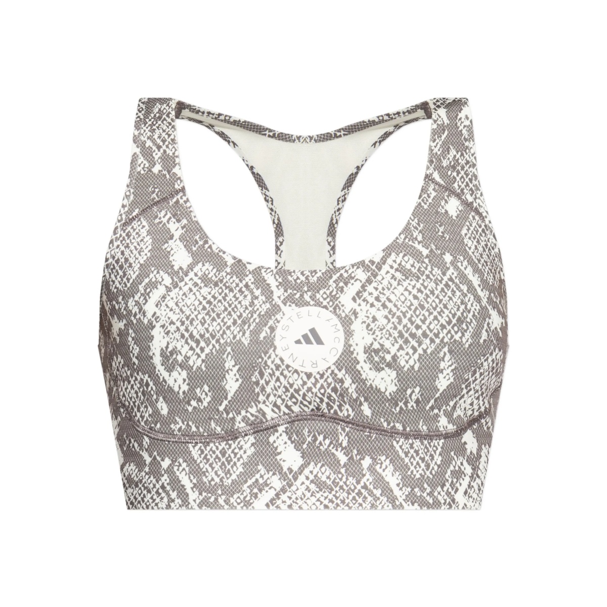 racer-back snake-print sports bra