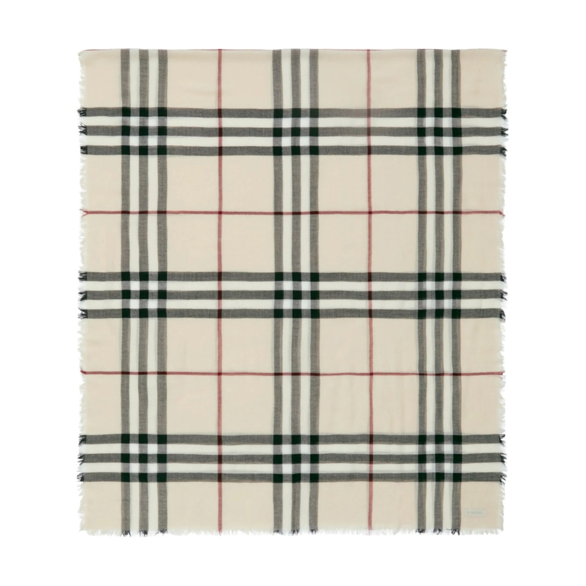 raw-cut checked wool scarf