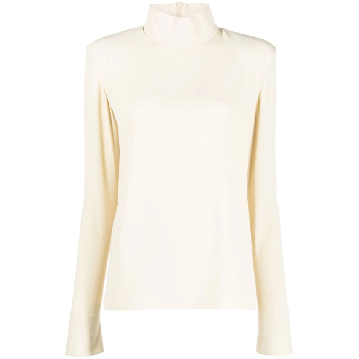 raw-cut edge long-sleeved top