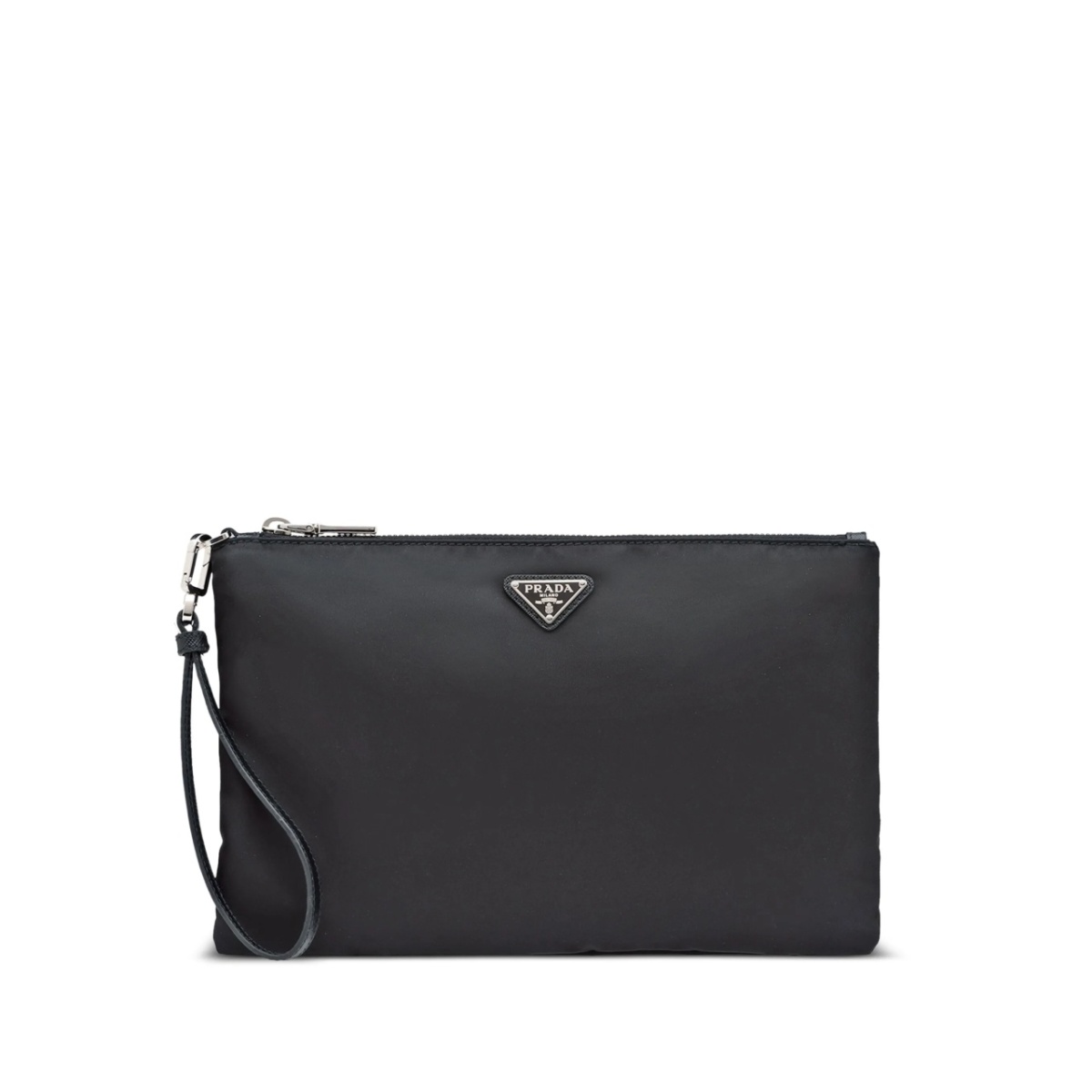 Re-Nylon triangle-logo clutch bag