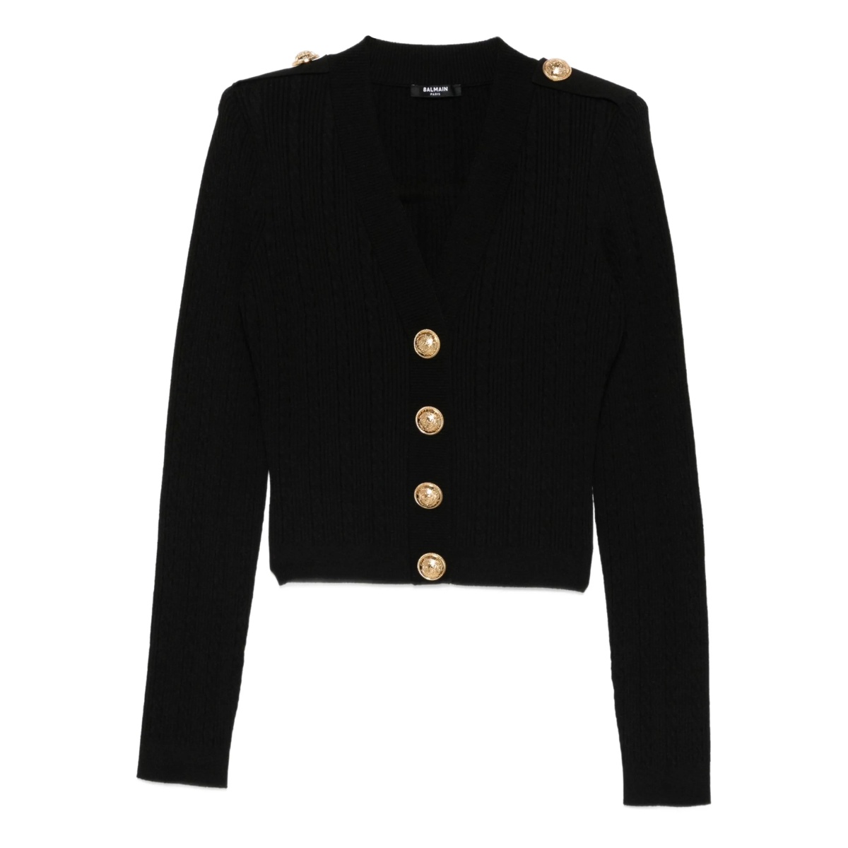 ribbed button-up cardigan