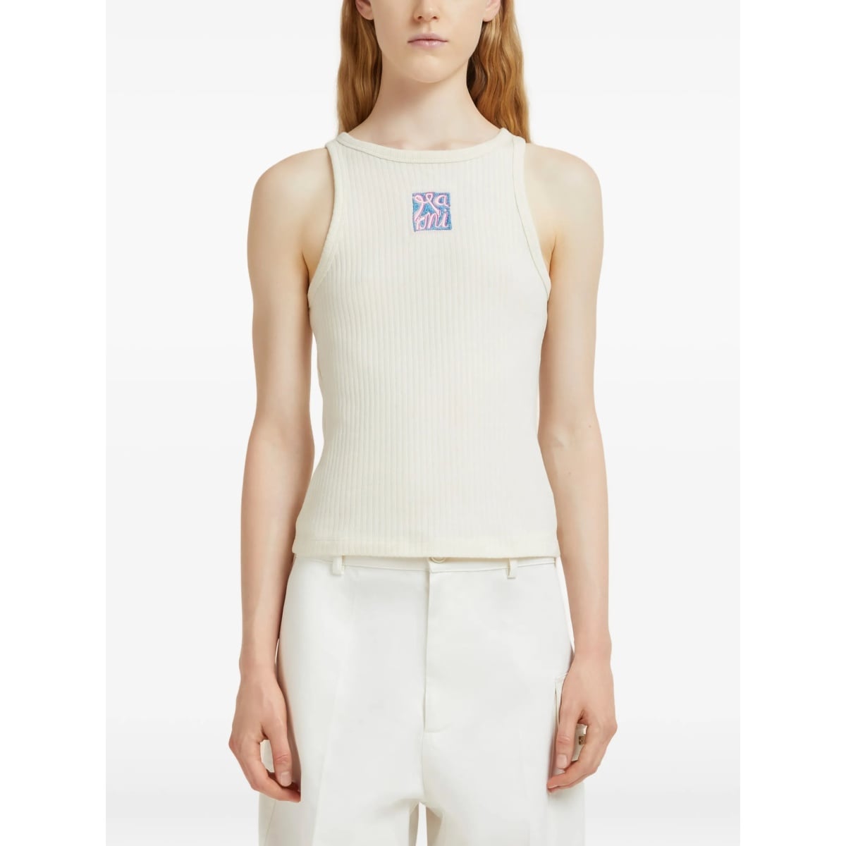 ribbed embroidered tank top - Img 3