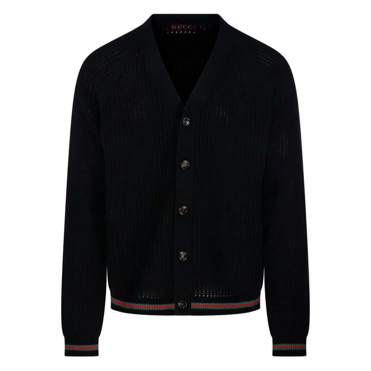 ribbed-knit button cardigan