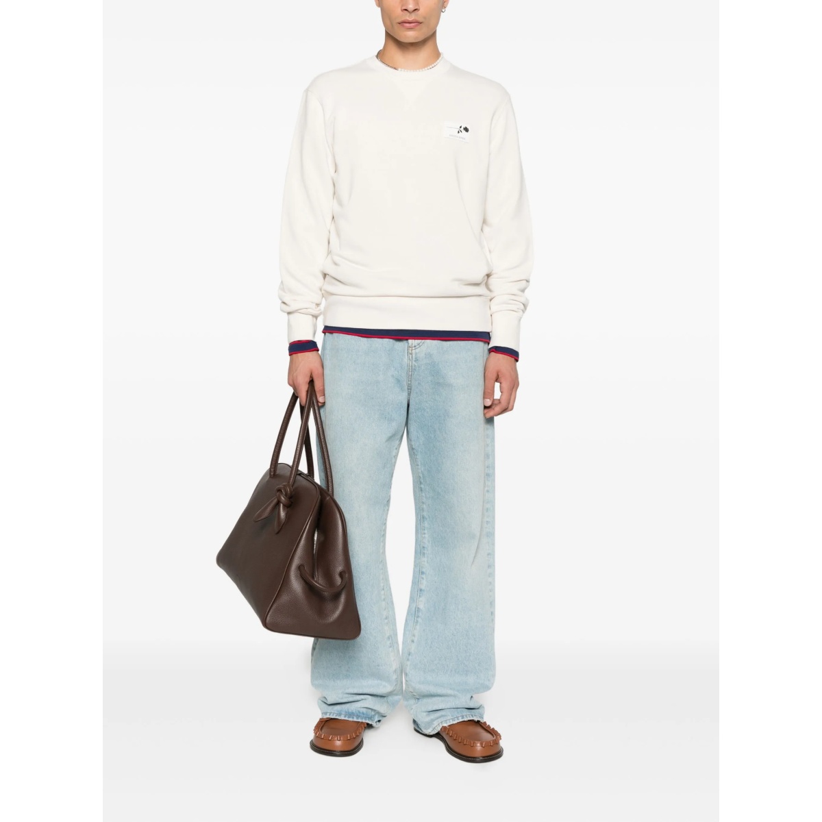 rose-embellished cotton sweatshirt - Img 2