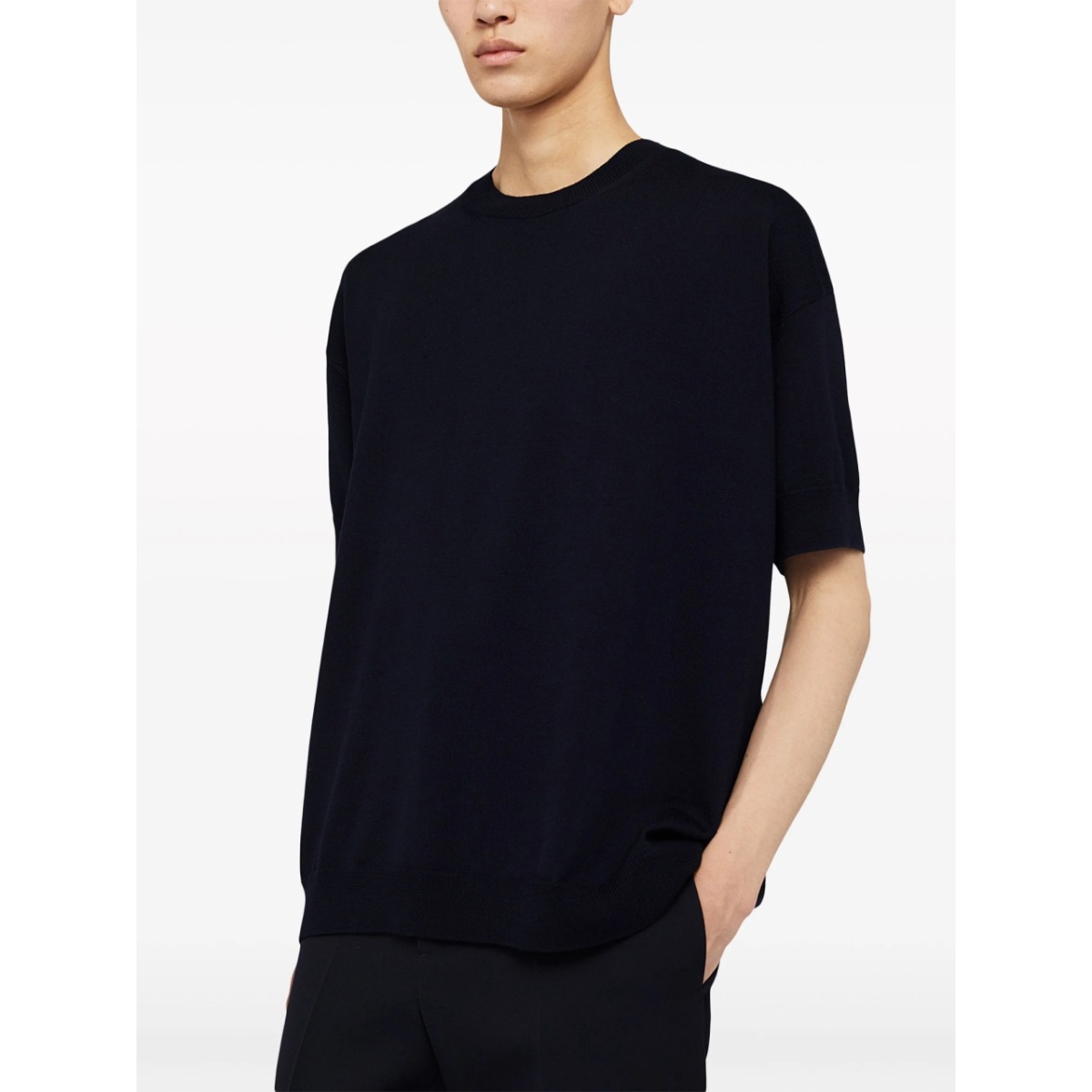 round-neck wool T-shirt