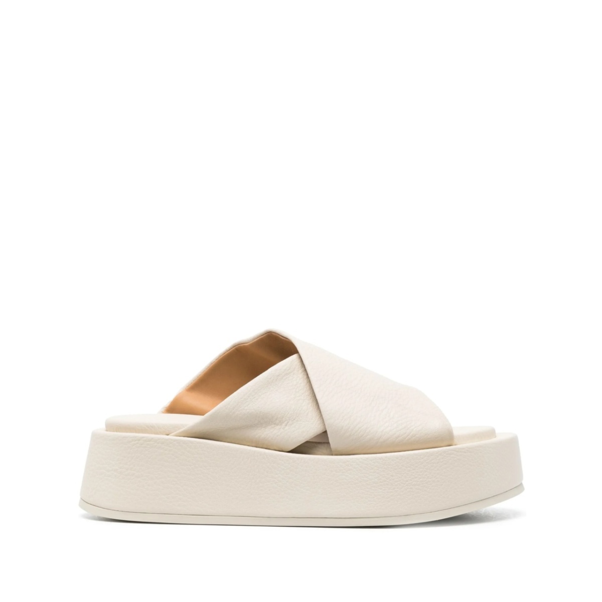 round-toe platform mules