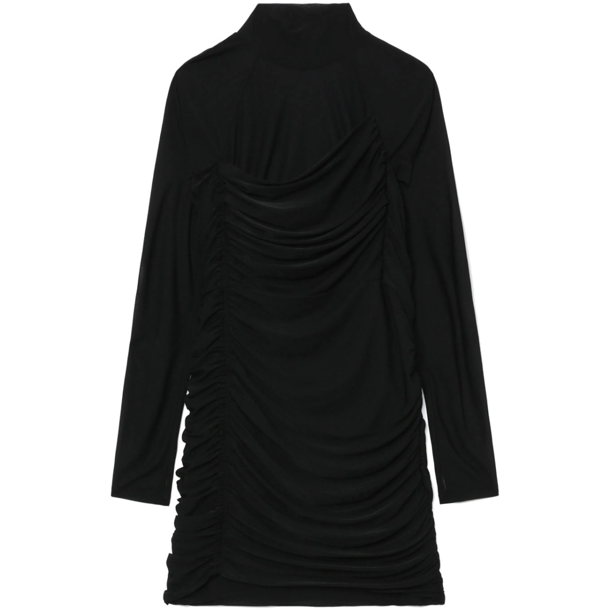 ruched long-sleeve minidress